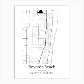 Boynton Beach,United States Minimalist Map Art Print