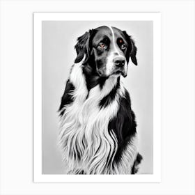 Gordon Setter B&W Pencil Dog Art Print