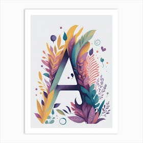 Colorful Letter A Illustration 47 Art Print