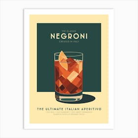 Negroni Cocktail Art Print