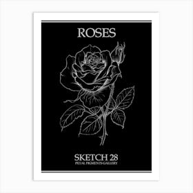 Roses Sketch 28 Poster Inverted Art Print