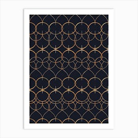 Gold Circles Seamless Pattern Art Print