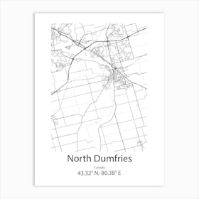 North Dumfries,Canada Minimalist Map Art Print