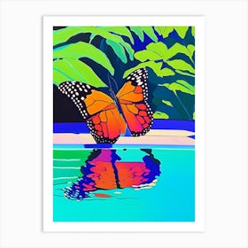 Butterfly In Park Pop Art David Hockney Inspired 2 Art Print