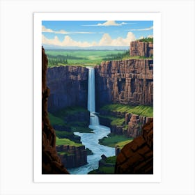 Palouse Falls State Park Retro Park 6 Art Print