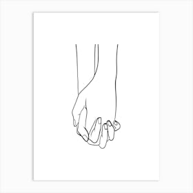 Couple Holding Hands Art Print