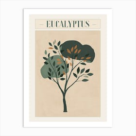 Eucalyptus Tree Minimal Japandi Illustration 1 Poster Art Print