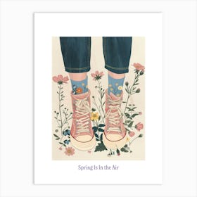 Spring In In The Air Pink Sneakers And Flowers 5 Art Print