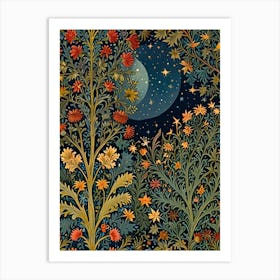 William Morris Moonlight In The Garden 5 Art Print