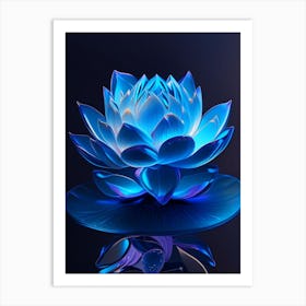 Blue Lotus Holographic 3 Art Print