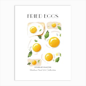 Fried Eggs Print Kitchen Art Kitchen Poster Food Art Mid Century Modern Art Print