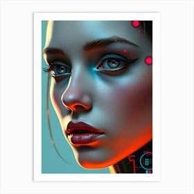 Cyborg Girl Portrait Art Print