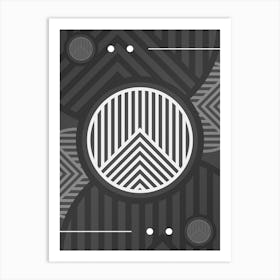 Abstract Geometric Glyph Array in White and Gray n.0022 Art Print