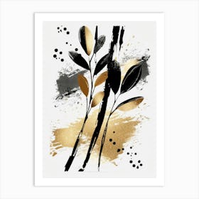 Abstract Gold And Black Painting 24 Art Print