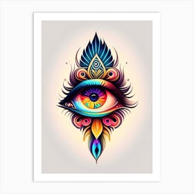 Transcendence, Symbol, Third Eye Tattoo 4 Art Print