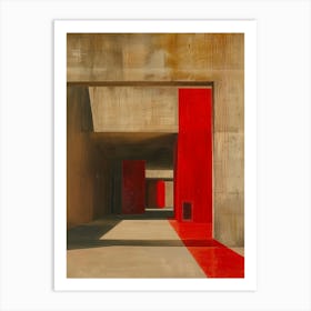 Red Corridor Art Print