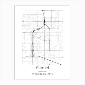 Carmel,United States Minimalist Map 1 Art Print