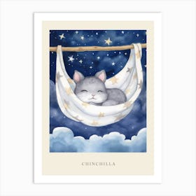 Baby Chinchilla 1 Sleeping In The Clouds Nursery Poster Art Print