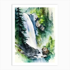 Trümmelbach Falls, Switzerland Water Colour  (6) Art Print