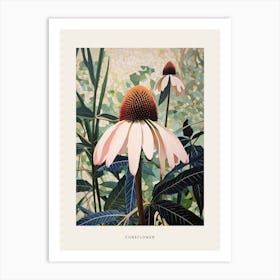 Flower Illustration Coneflower 2 Poster Art Print