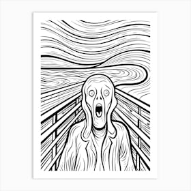Line Art Inspired By The Scream 3 Art Print