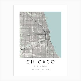 Chicago Map Print - Minimalist2 style Art Print