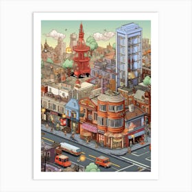 London Pixel Art 3 Art Print