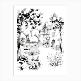 Drawing Of A Garden Art Print