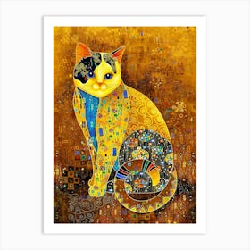 Cat By Gustav Klimt Art Print