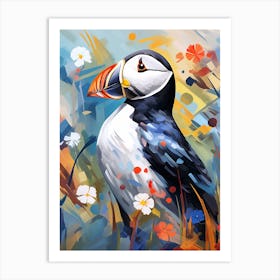 Bird Painting Collage Puffin 2 Art Print