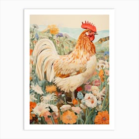 Chicken 6 Detailed Bird Painting Art Print