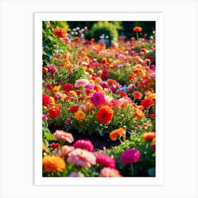 Colorful Flowers In A Garden Art Print