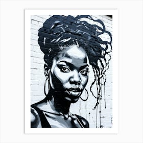 Graffiti Mural Of Beautiful Black Woman 273 Art Print