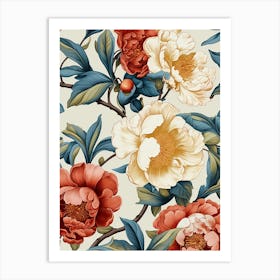 Peony Wallpaper 1 Art Print