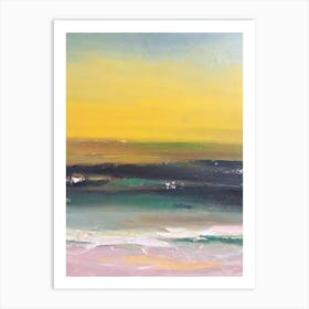 Fistral Beach, Cornwall Bright Abstract Art Print