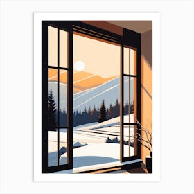 Japandi Winter Landscape Art Print