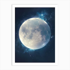 Full Moon In Space 2 Art Print