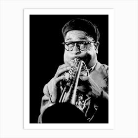 Dizzy Gillespie Line Art Illustration 1 Art Print