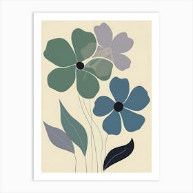 Flowers On A Beige Background 3 Art Print