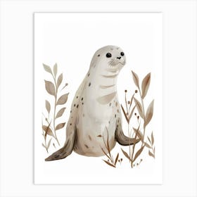 Charming Nursery Kids Animals Seal Pup 4 Art Print