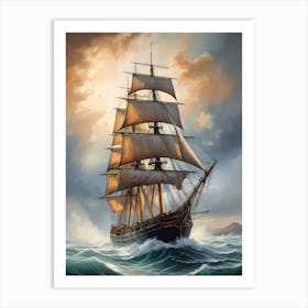 Sailing Ship Painting (18) Art Print