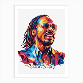 Stevie Wonder 04 Portrait Music Icon WPAP Pop Art Style Art Print