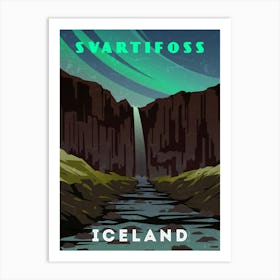 Svartifoss, Iceland — Retro travel minimalist poster Art Print