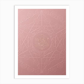 Geometric Gold Glyph on Circle Array in Pink Embossed Paper n.0054 Art Print