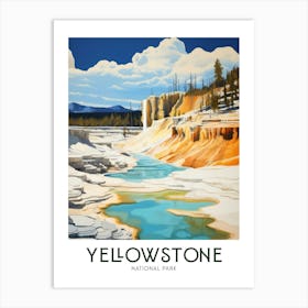 Yellowstone National Park, Maximalist Travel Poster Vibrant Colour  Art Print