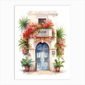 Palma De Mallorca, Spain   Mediterranean Doors Watercolour Painting 3 Art Print