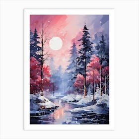 Winter Landscape Painting Art Print