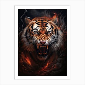 Tiger Art In Photorealism Style 2 Art Print
