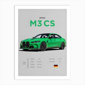 Bmw M3 Cs Art Print