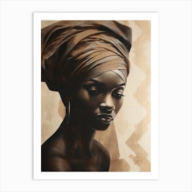 African Woman In Turban 10 Art Print